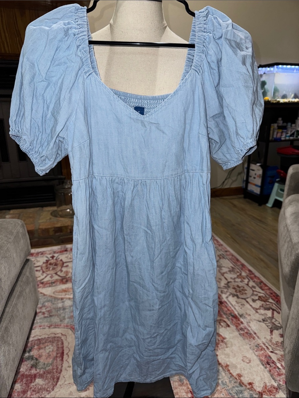 Old Navy Light Blue Smocked Neck Dress